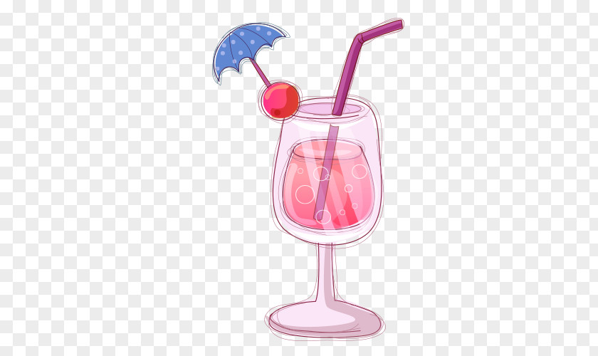 Strawberry Milk Tea Picture Juice Cocktail Wine Glass PNG