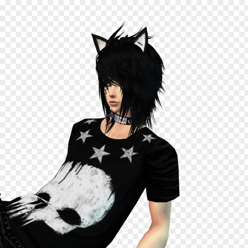Young Cute Boy Emo Catgirl Photography Drawing PNG