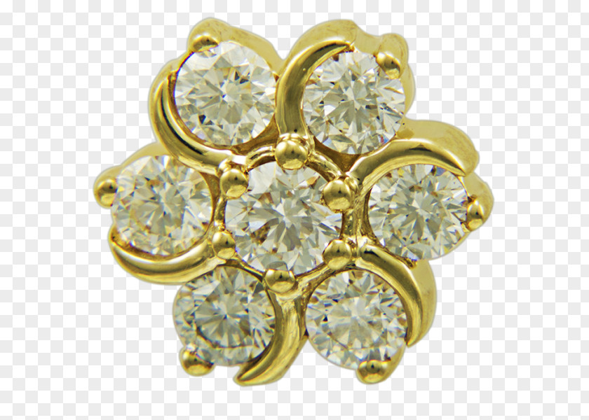 Dazzling Diamond Alphabet Body Jewellery Brooch PNG