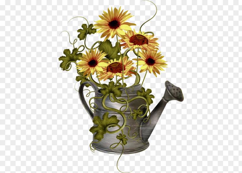 Painting Floral Design Common Sunflower Decoupage Clip Art PNG