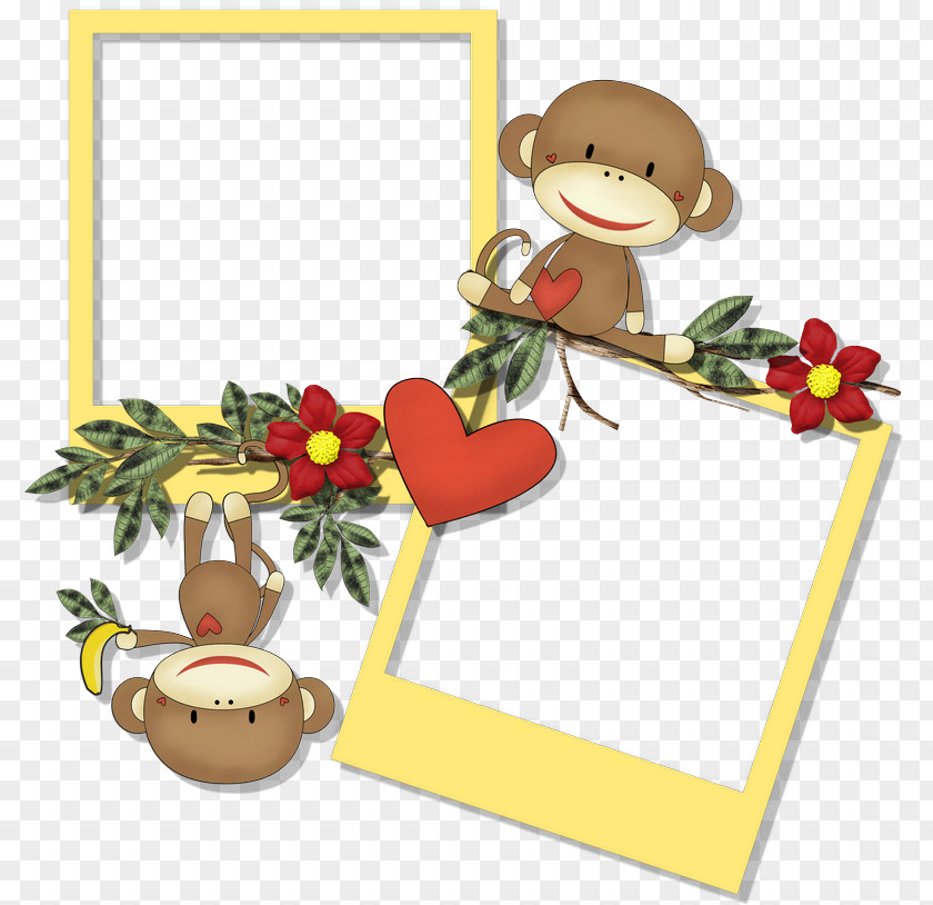 Sock Monkey Paper Picture Frames Idea Clip Art PNG