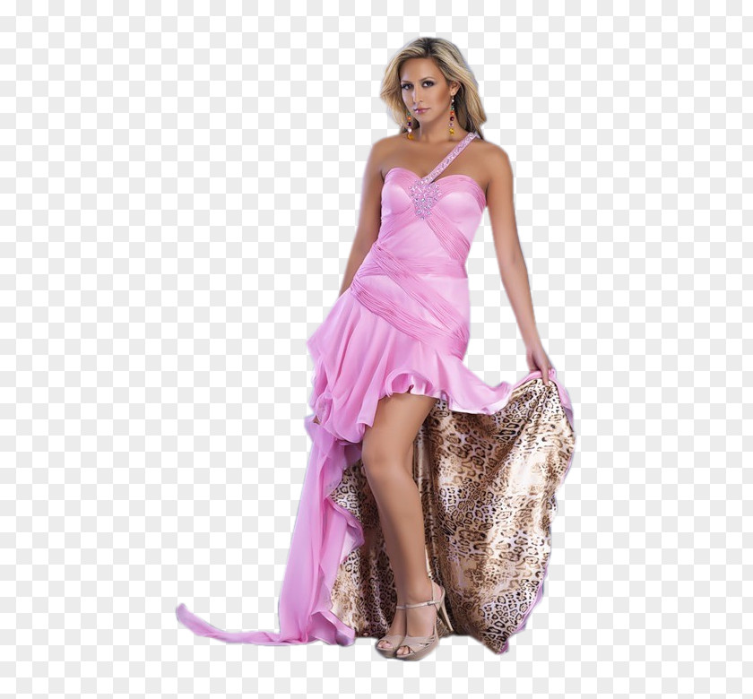 Tube Cocktail Dress Evening Gown Woman PNG
