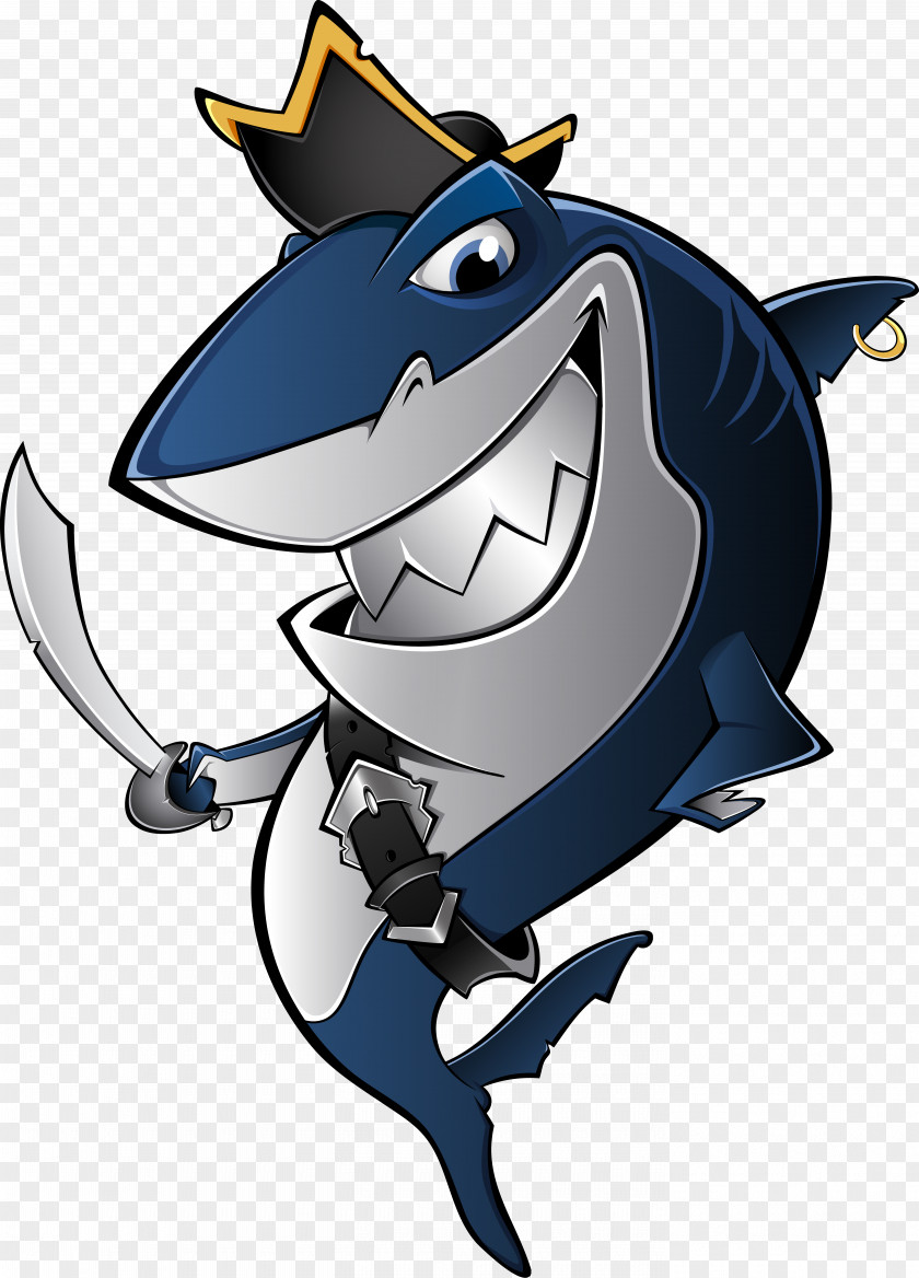 Dark Blue Cartoon Shark Piracy Royalty-free Clip Art PNG