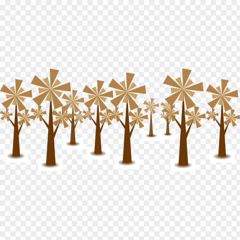 Flat Brown Star Tree Vector Euclidean Download PNG