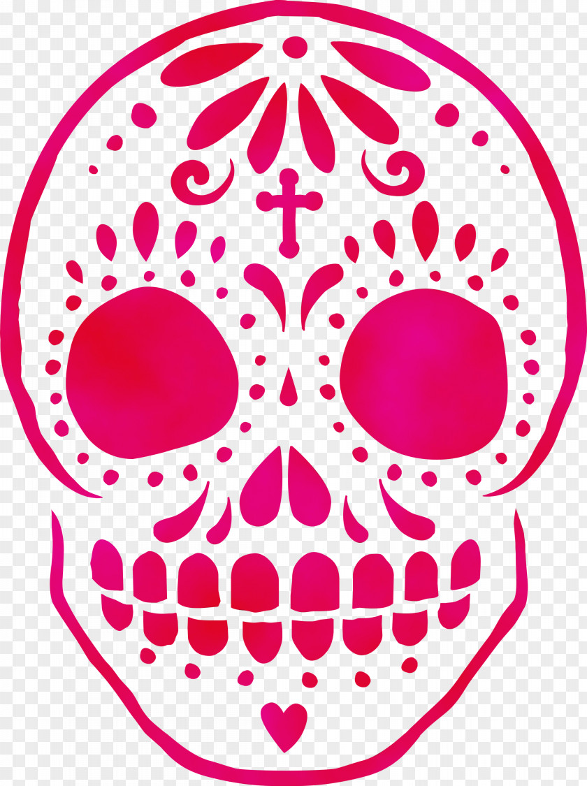 Calavera Day Of The Dead Free Stencil Skeleton PNG