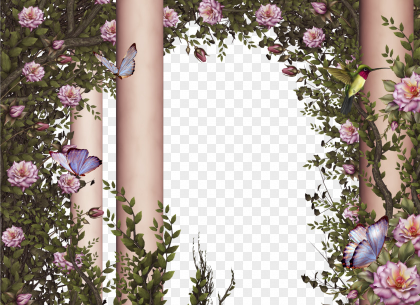 European Wedding Pattern Arches Butterfly Flower Rose High-definition Television Wallpaper PNG