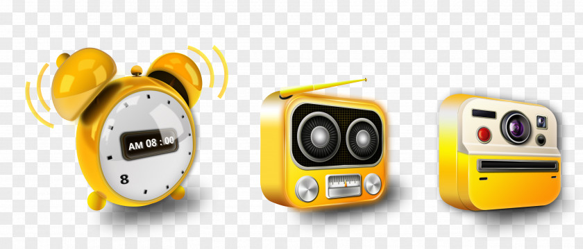 Yellow Alarm Clock Icon Design PNG