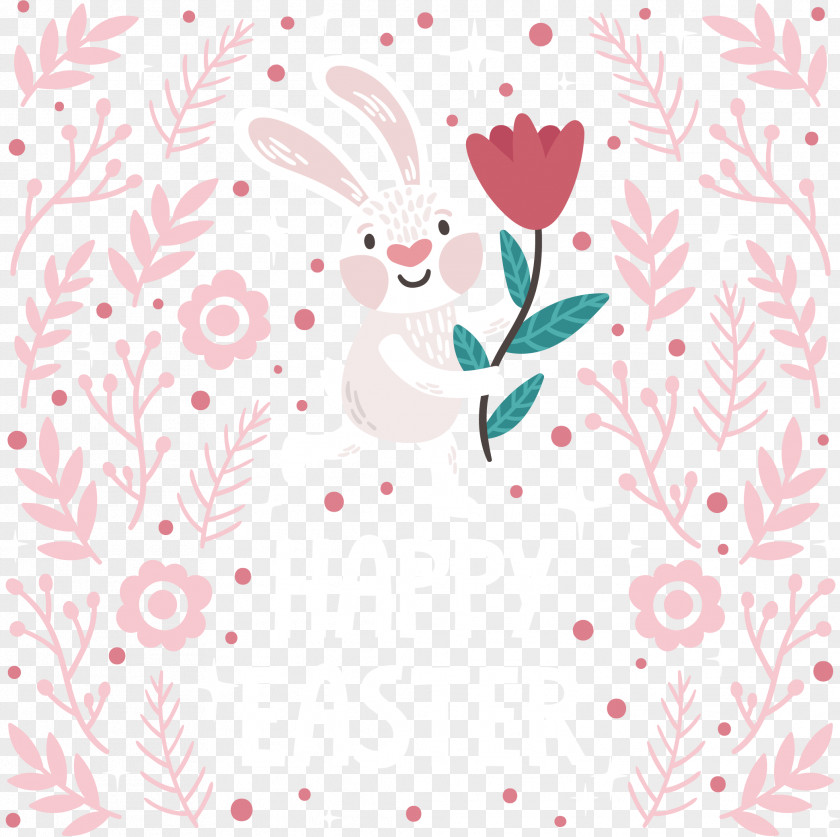 Watercolor Rabbit Vector Easter Bunny Watercolour Flowers Watercolor: Illustration PNG