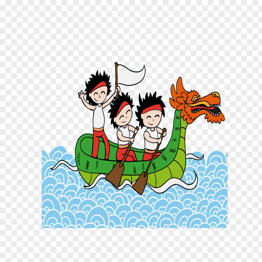 Dragon Boat Race Zongzi Festival Cartoon PNG