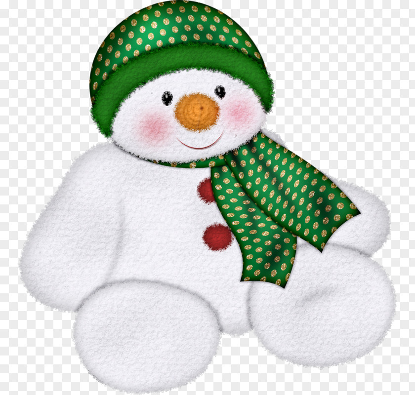 Snowman Green Hat Santa Claus Christmas Card Clip Art PNG