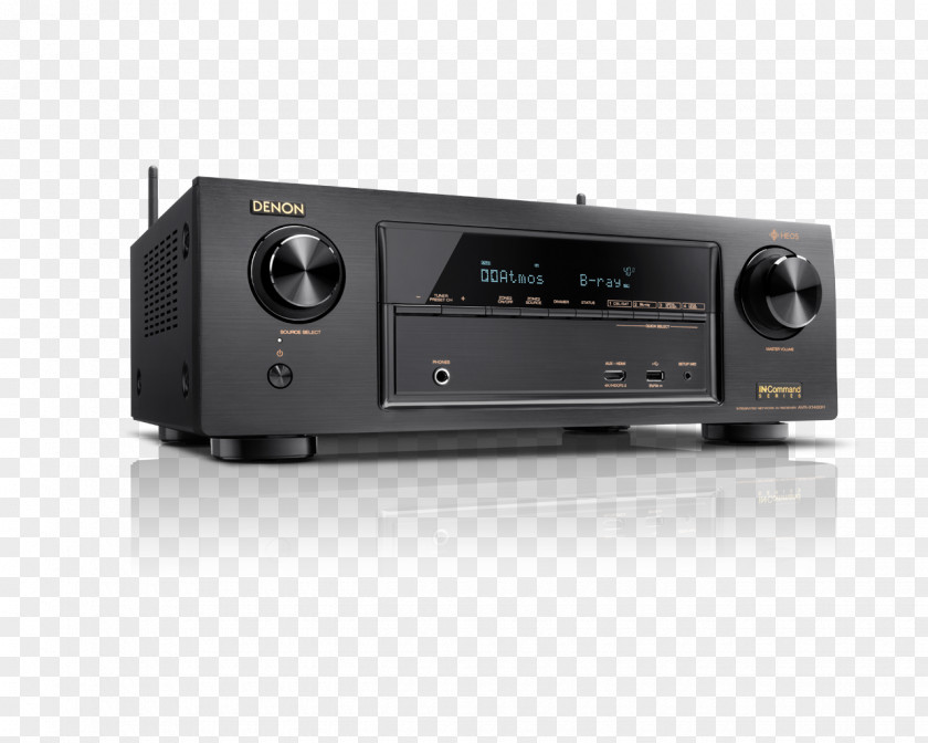 AV Receiver Denon Dolby Atmos Audio 4K Resolution PNG