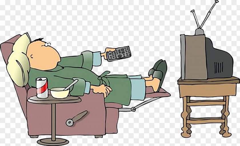 Lie Watching TV Television Cartoon Clip Art PNG