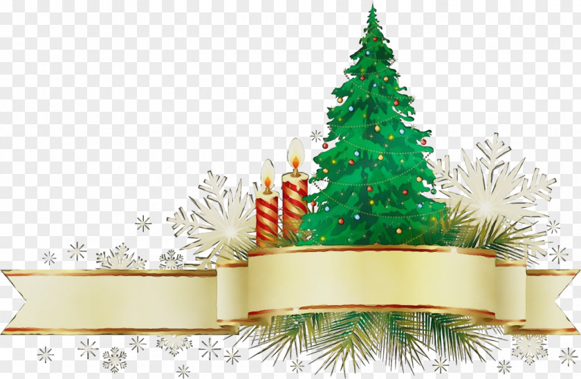 Holiday Ornament American Larch Christmas Tree Watercolor PNG