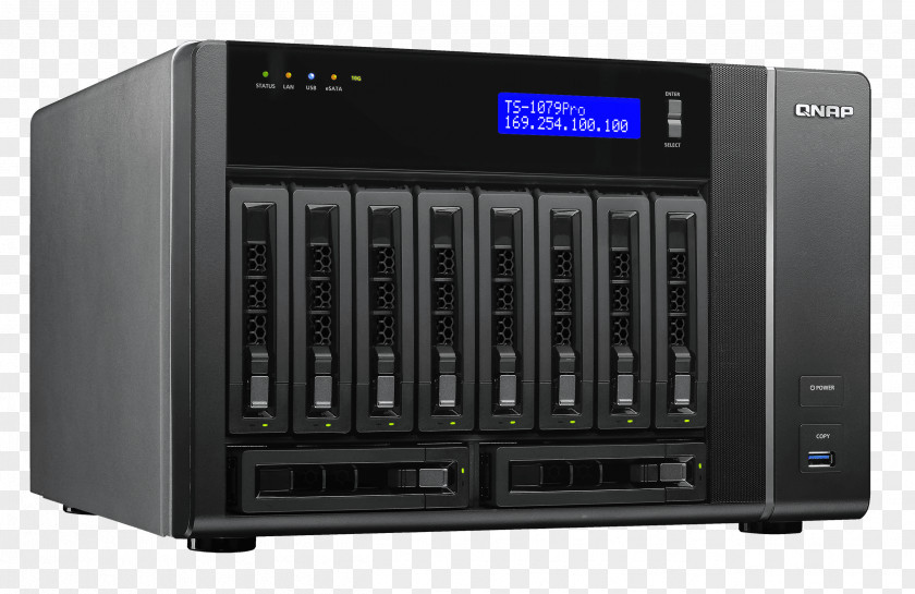 Network Storage Systems QNAP Systems, Inc. Video Recorder Data TS-EC1080 PRO Diskless 10 Bay Nas TS-EC1080-PRO-US PNG