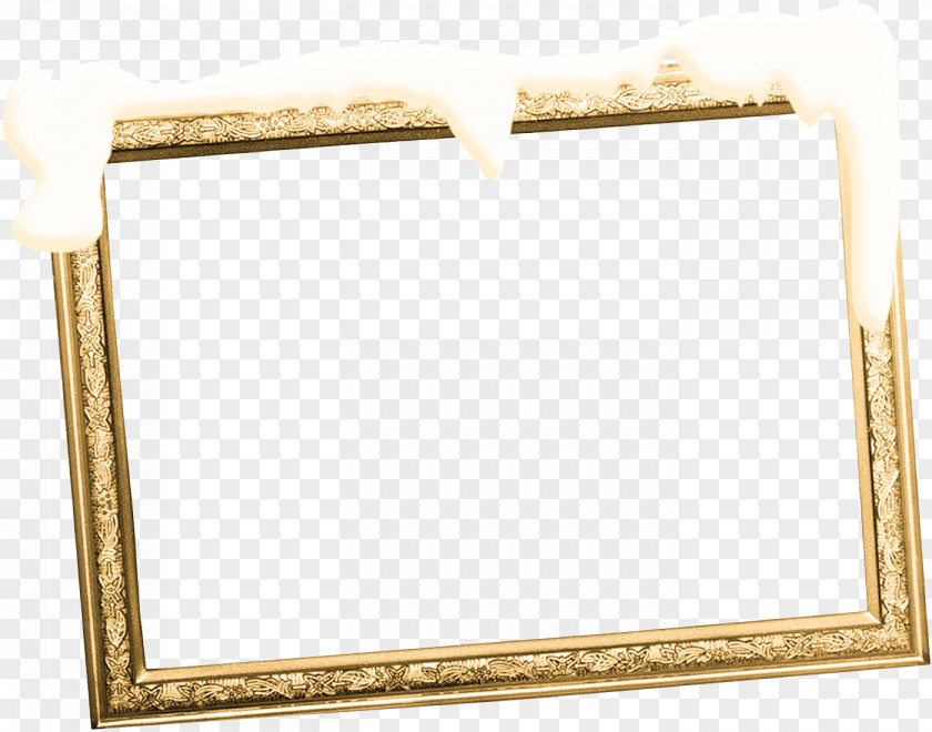 Snow Golden Frame Picture Download PNG