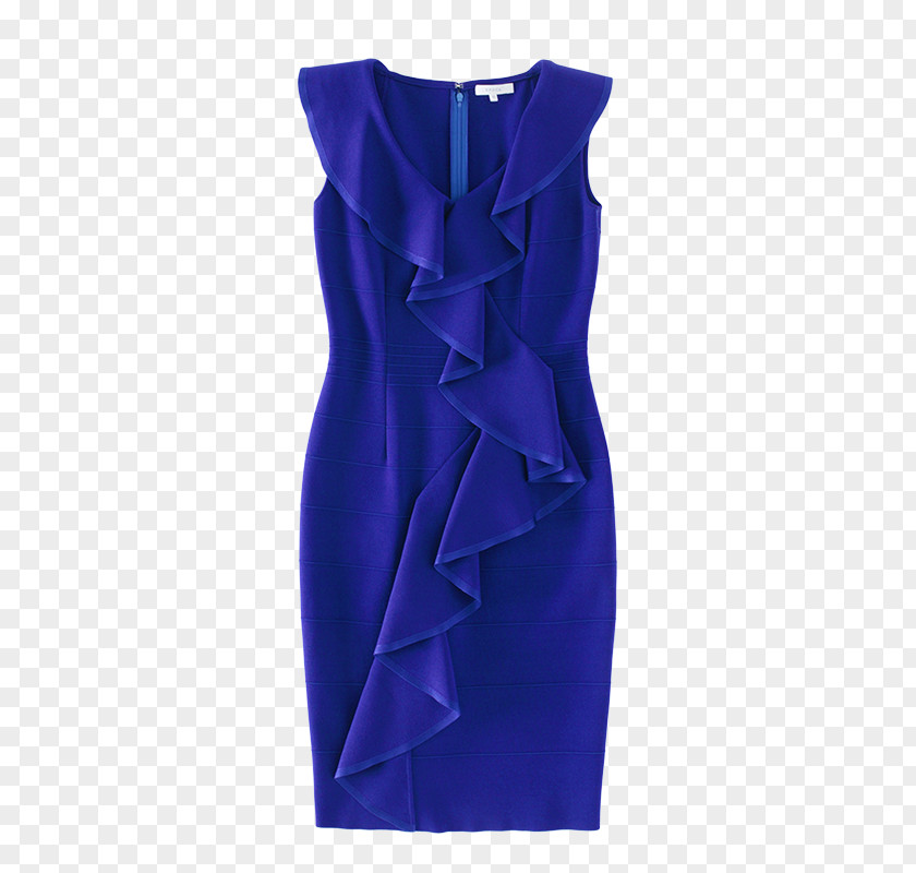 Cocktail Cobalt Blue Dress Satin PNG