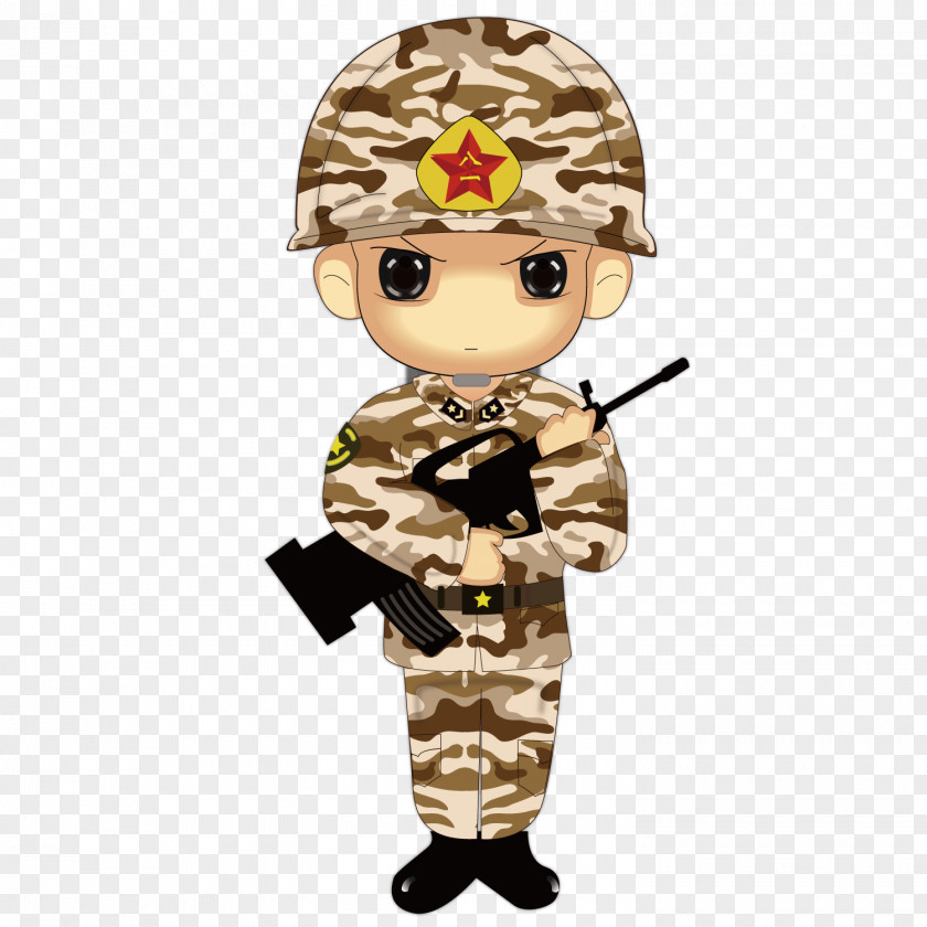 Cute Soldier Brother Cartoon PNG