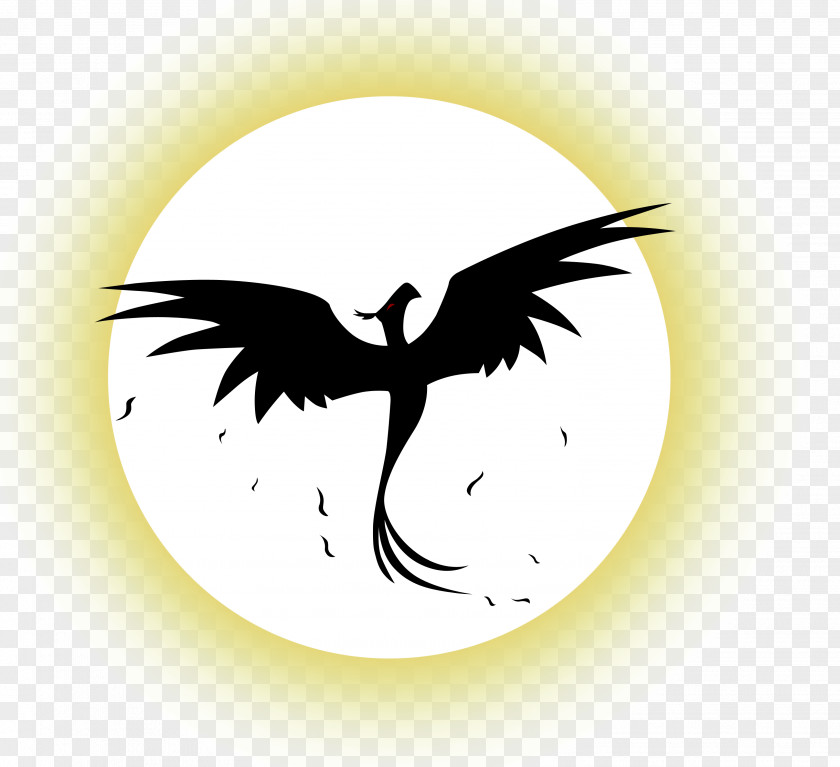 Phoenix Bird Infront Of Moon Clip Art PNG