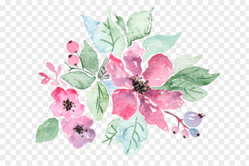 Painting Watercolor: Flowers Watercolor Clip Art Illustration PNG