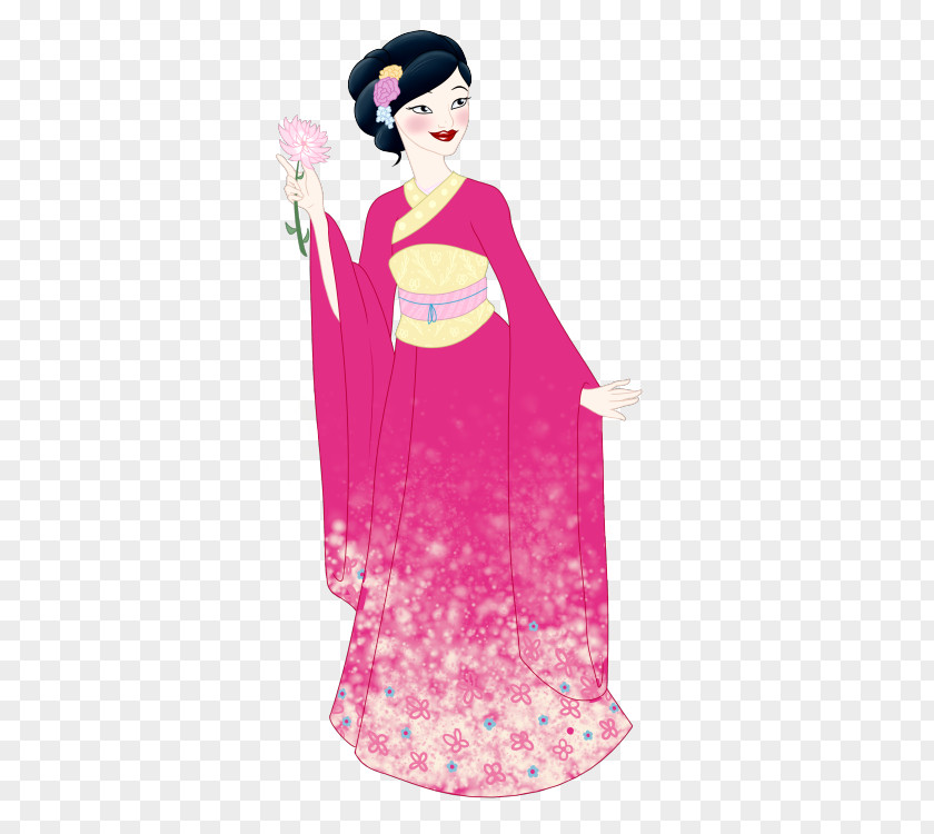 Red Riding Hood Once Upon A Time Geisha Illustration Costume Fashion Design PNG