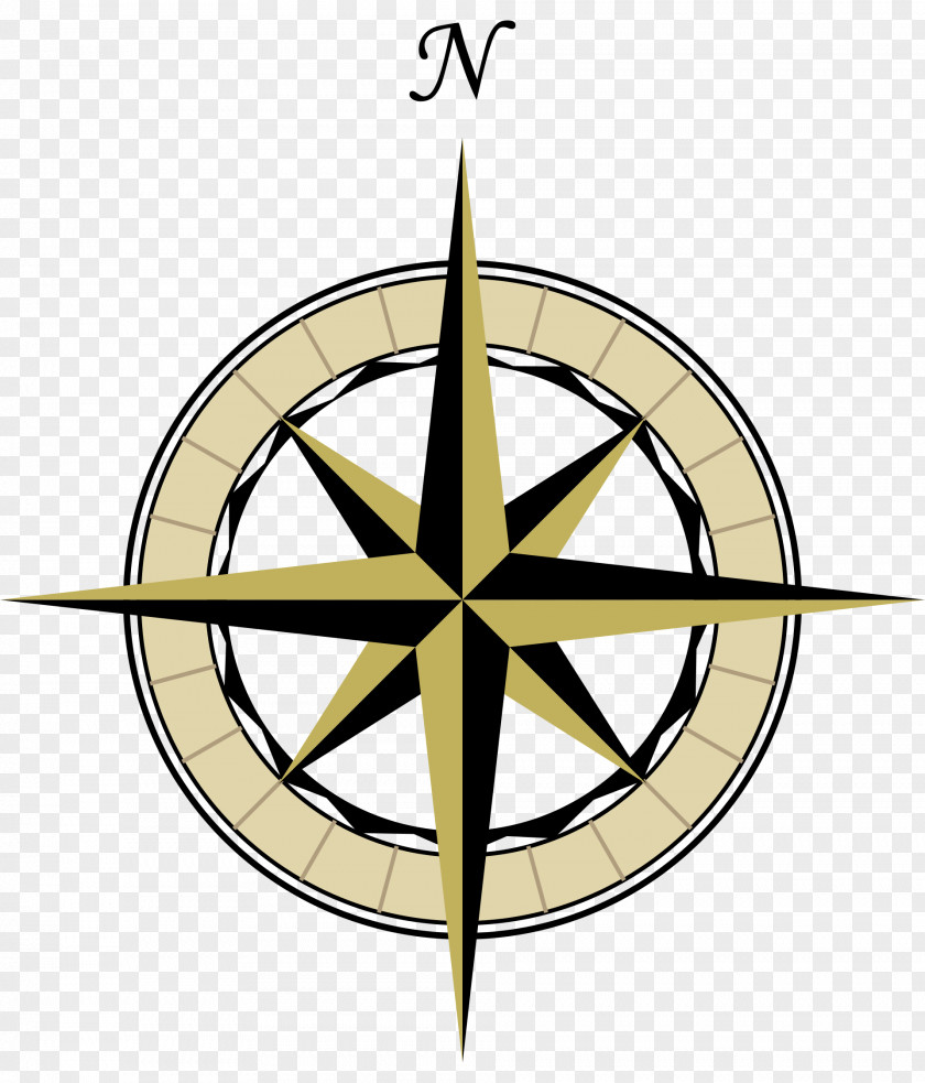 Simple Compass Rose Clip Art PNG