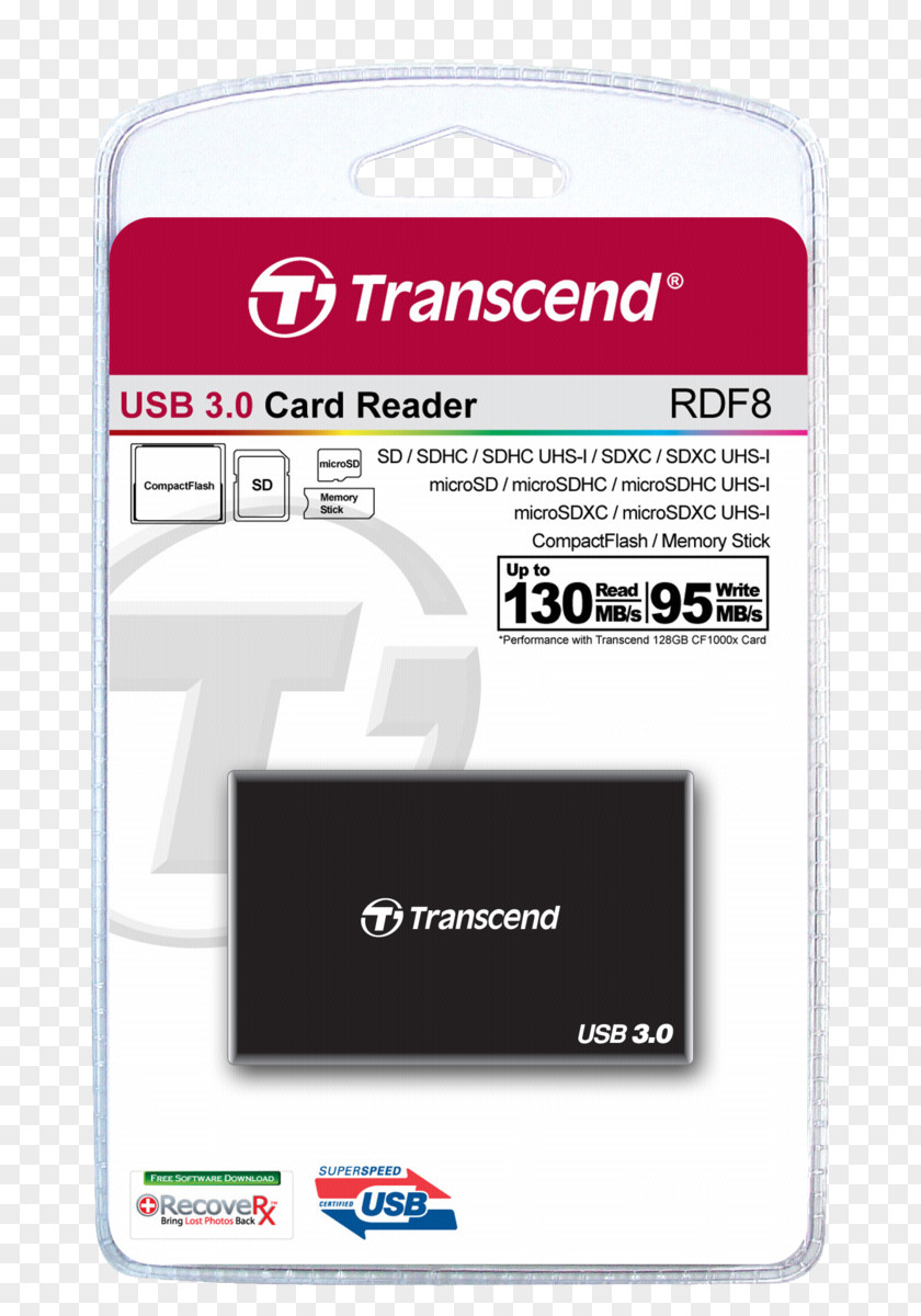 USB 3.0 Card Reader Transcend Information Hub PNG