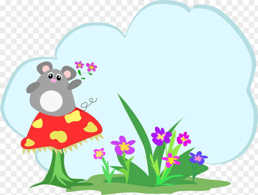 Cartoon Flower Mouse Material Mushroom Royalty-free Illustration PNG