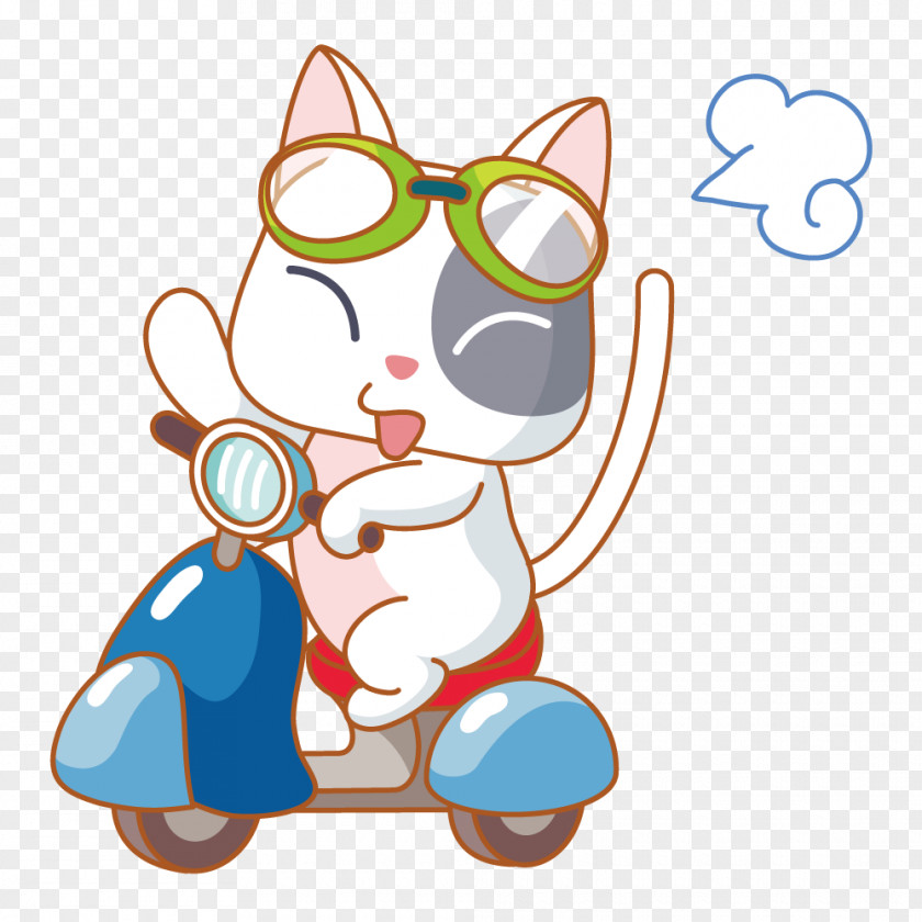 Cat Driving A Motorcycle Euclidean Vector Stock Photography Illustration PNG