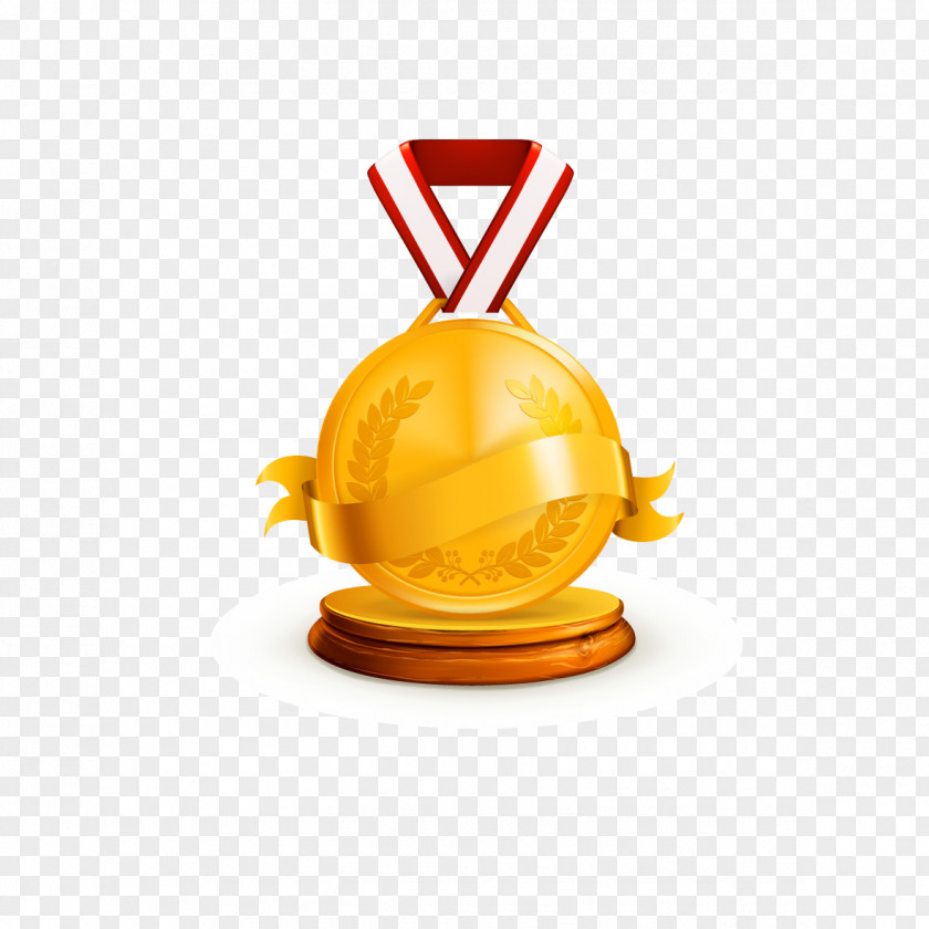 Gold Medal Ornament Award Clip Art PNG