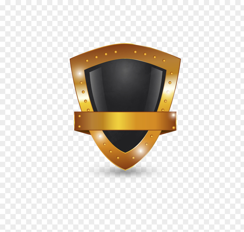 Golden Shield Design Vector Material Logo Euclidean PNG