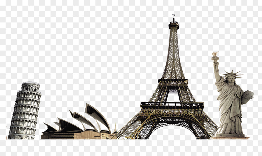 Landmark Background Eiffel Tower Courier Building DTDC PNG