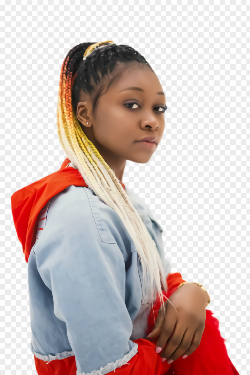 Elbow Cornrows Woman Face PNG