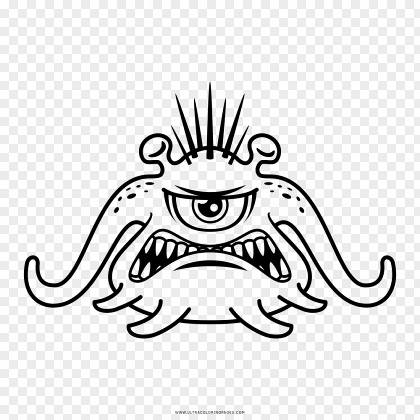 Monster Black And White Drawing Coloring Book Clip Art PNG