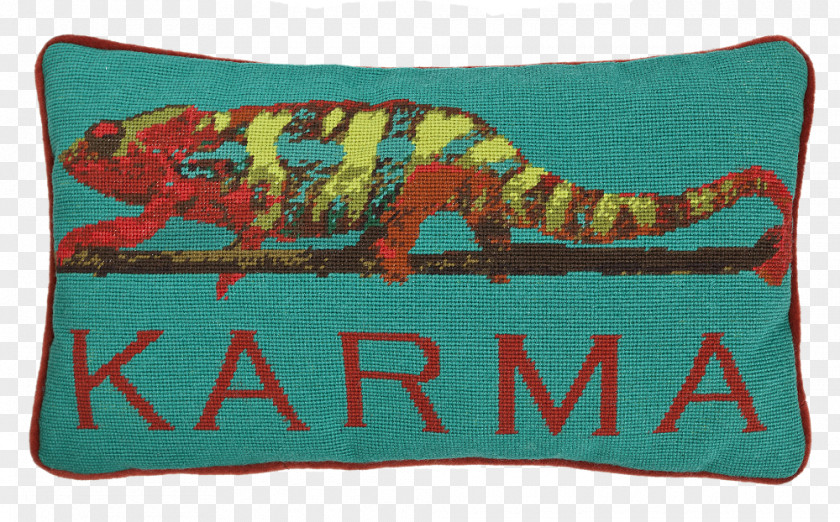 Suitcase Handpainted Throw Pillows Cushion Needlepoint Karma Chameleon PNG