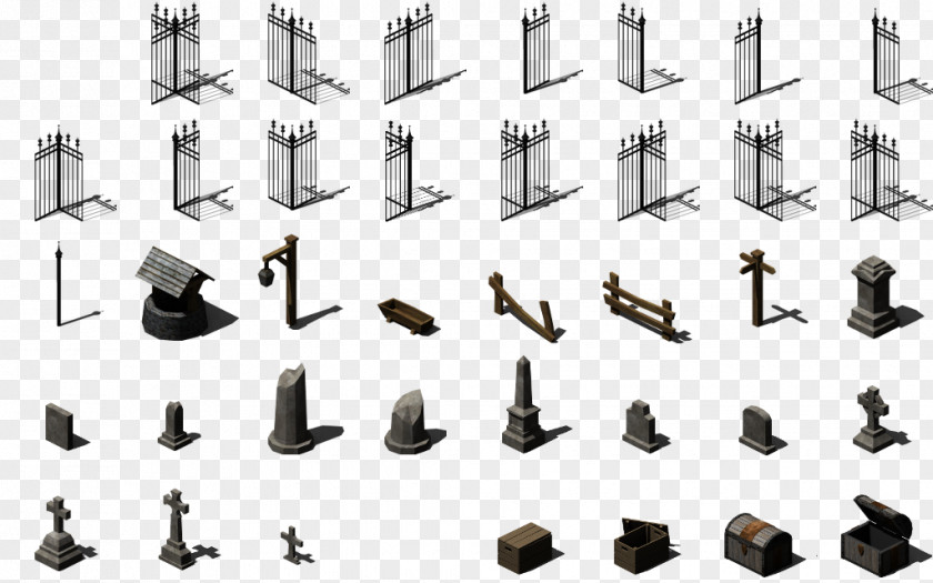 Cemetery Isometric Graphics In Video Games And Pixel Art Fence PNG