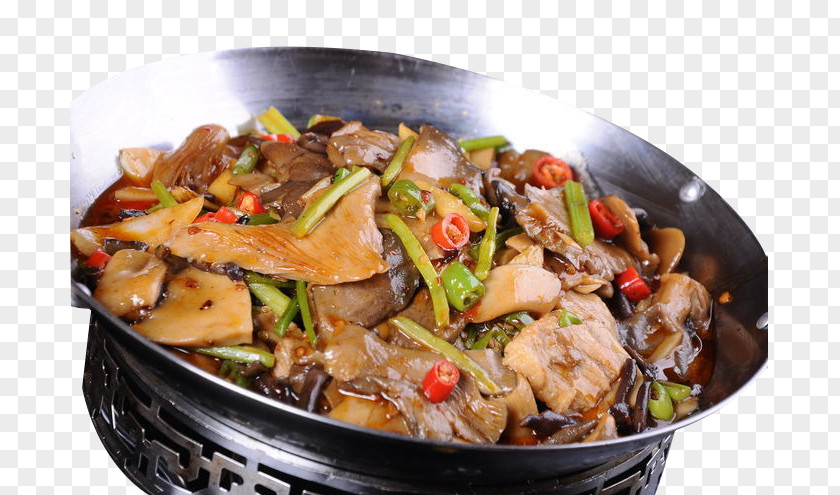Griddle Wild Mushroom Twice Cooked Pork Kung Pao Chicken PNG
