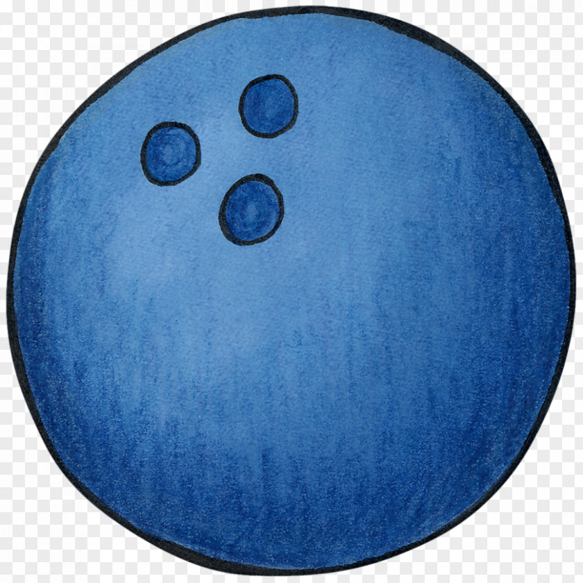 Hand-painted Bowling Ten-pin Ball Blue PNG