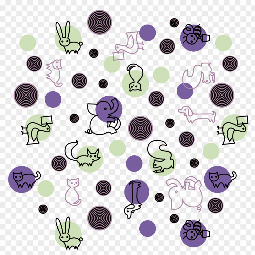 Vector Cute Animal Background Material Cartoon PNG