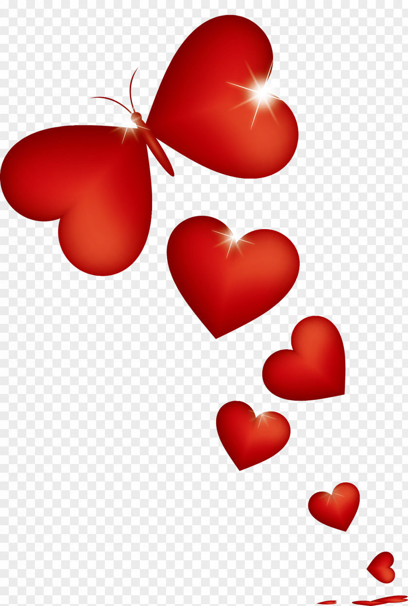 Vector Butterfly Heart Valentines Day Clip Art PNG