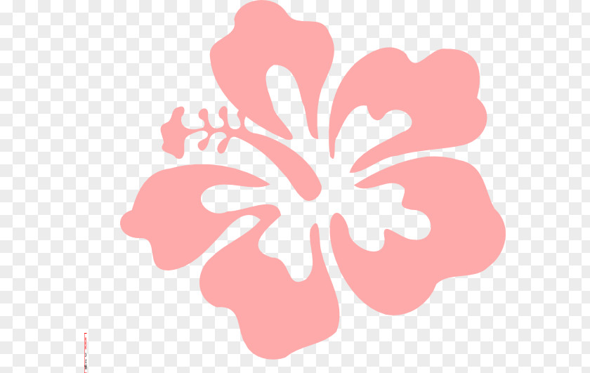 Coral Blue Hawaii Hibiscus Flower Clip Art PNG