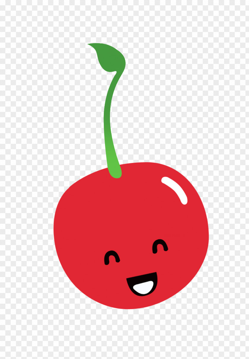 Cartoon Smiley Cherry Peach Strawberry PNG