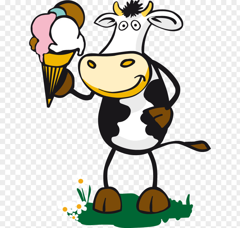 Pleased Dairy Cow Ice Cream Background PNG