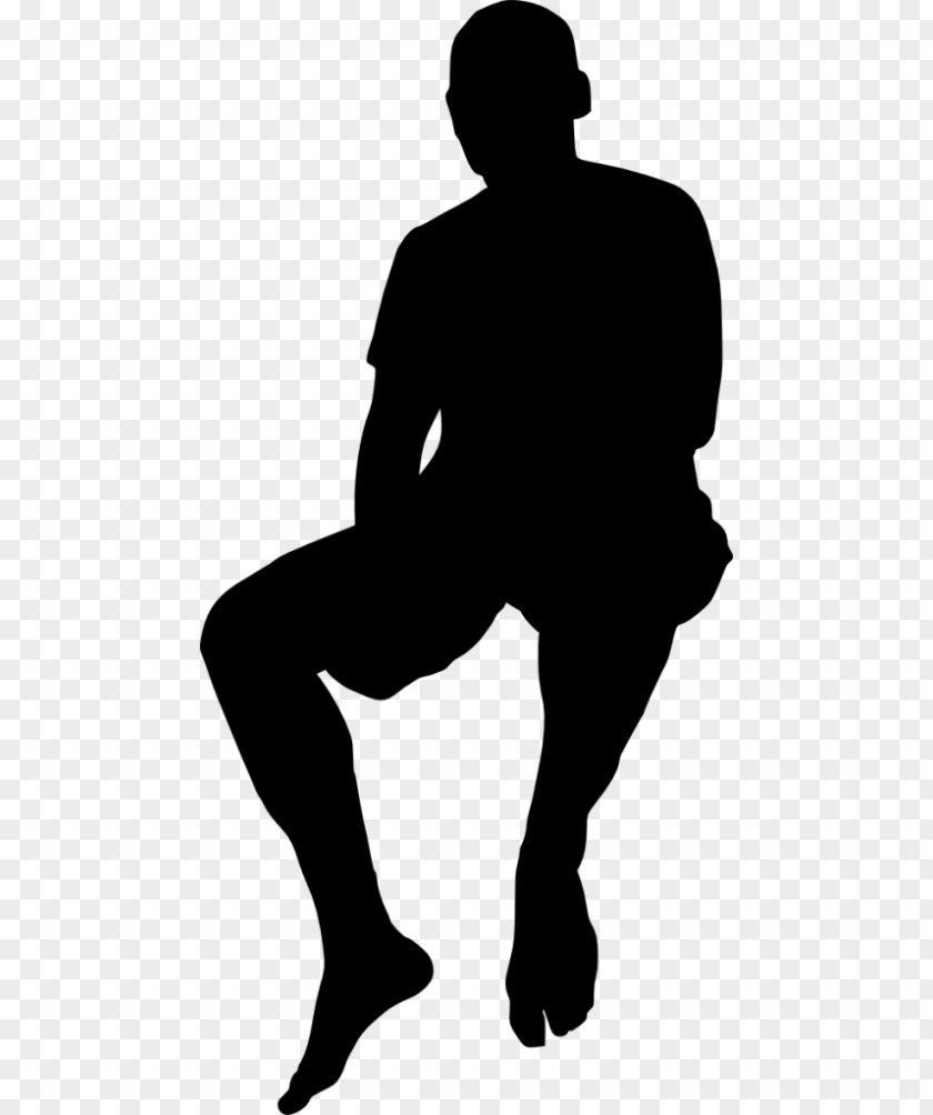 Silhouette Sitting Drawing PNG