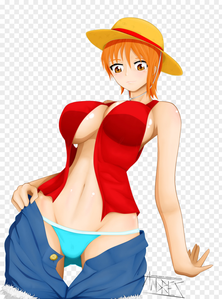 Brown Hair Pin-up Girl Cartoon Character PNG hair girl Character, One Piece nami clipart PNG