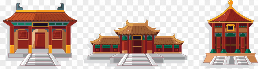 Cartoon Vector Elements Palace China House Clip Art PNG