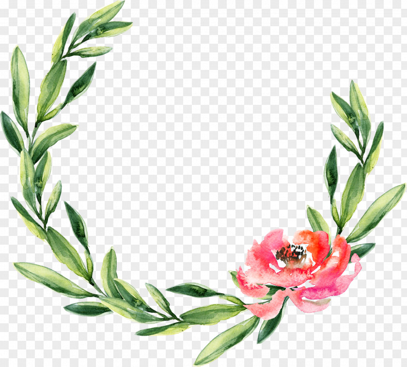 Hand-painted Watercolor Wreath PNG watercolor wreath clipart PNG