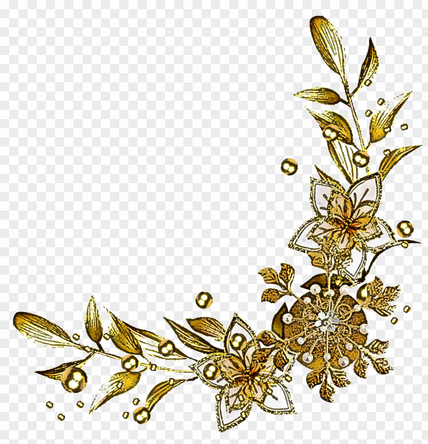 Jewellery Metal Plant Leaf Flower Ornament PNG