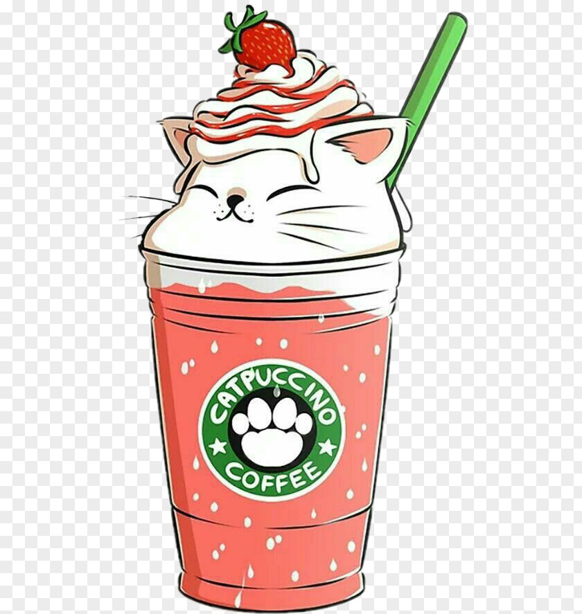 Starbucks Drawing Cute Frappuccino Cat Kawaii PNG
