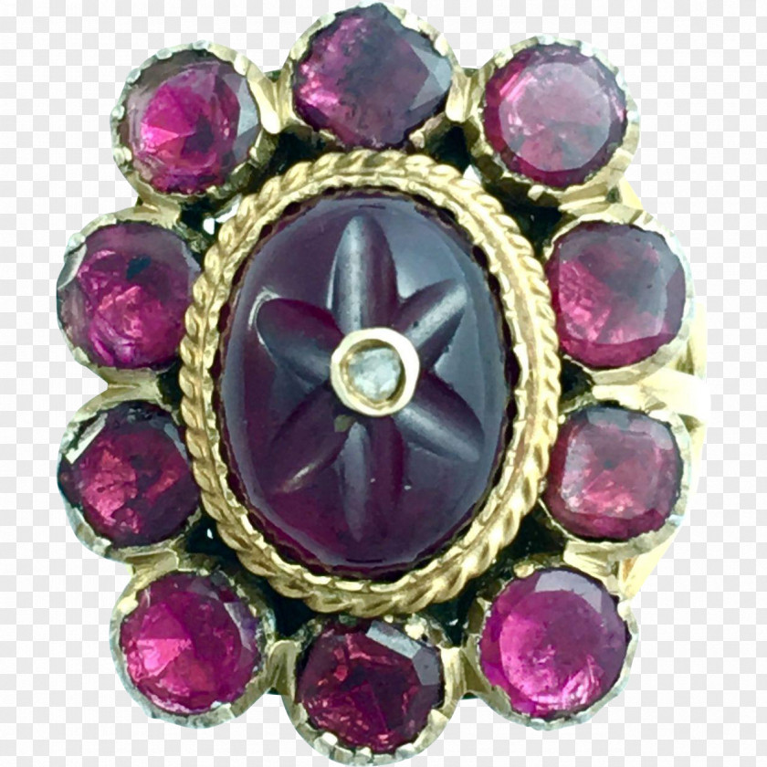 Gorgeous Charm Ruby Almandine Ring Garnet Cabochon PNG