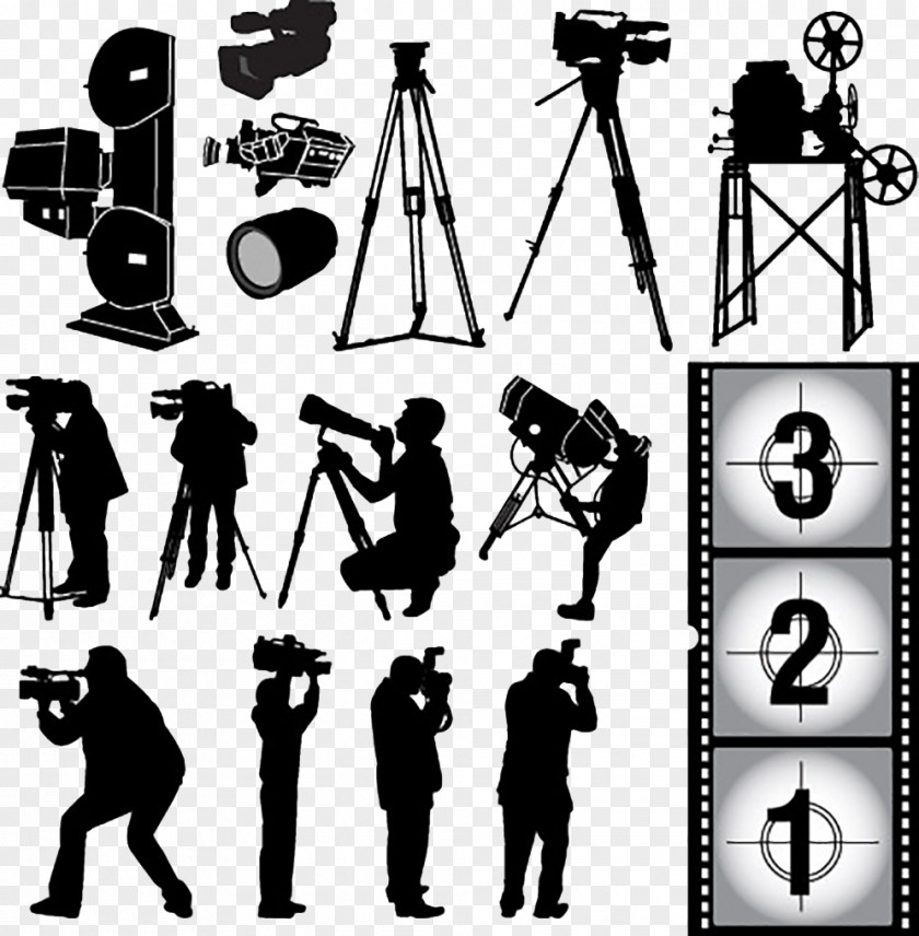 Press Silhouette Photographic Film Camera Photography PNG